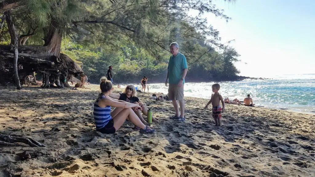 My family at Ke'e Beach