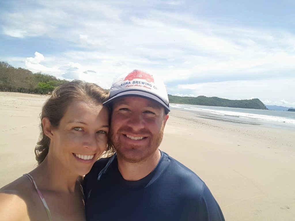 Chad and Diane on Playa La Flor Nature Reserve beach