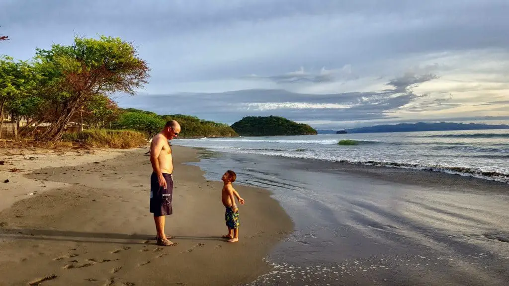 Eli and Chad at Playa El Coco beach in Nicaragua