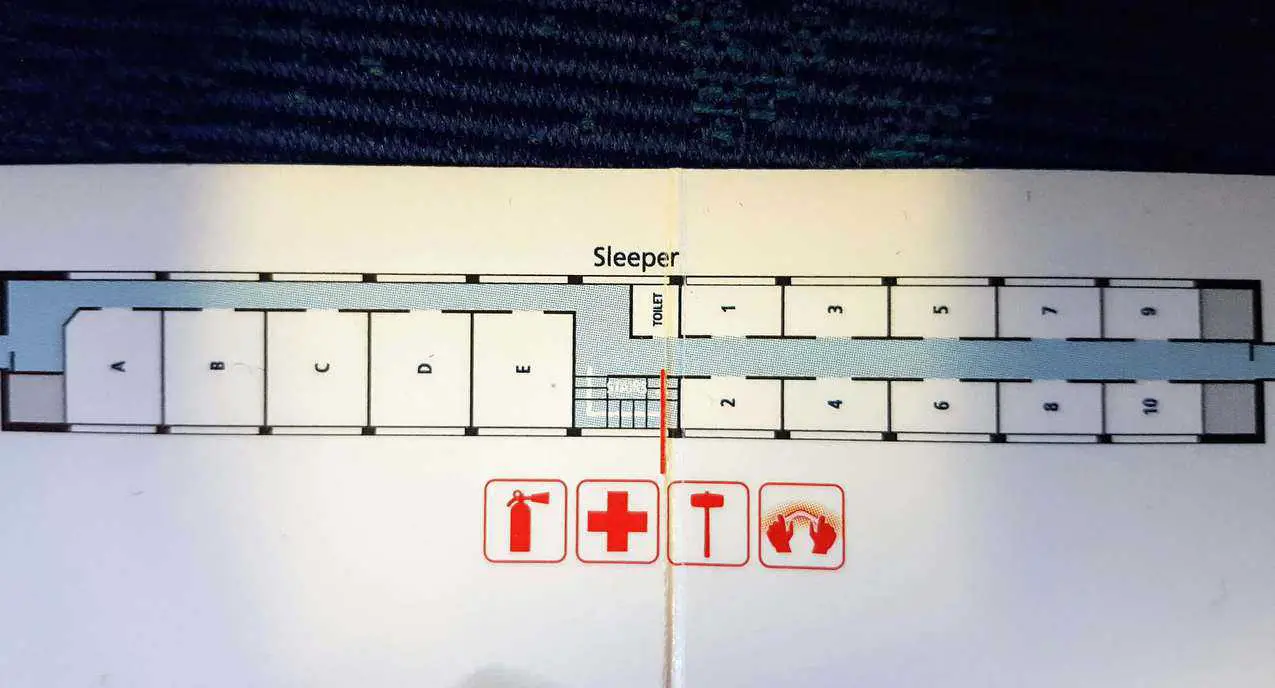 Map of Amtrak superliner roomette floor on the Amtrak train