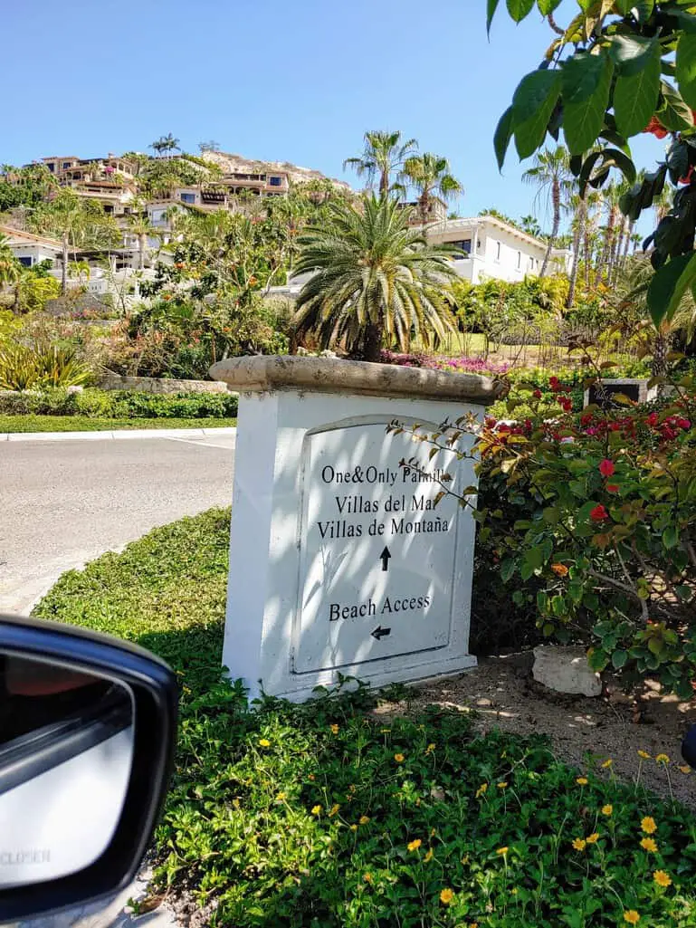 Sign for Palmilla Public Beach in Los Cabos Mexico