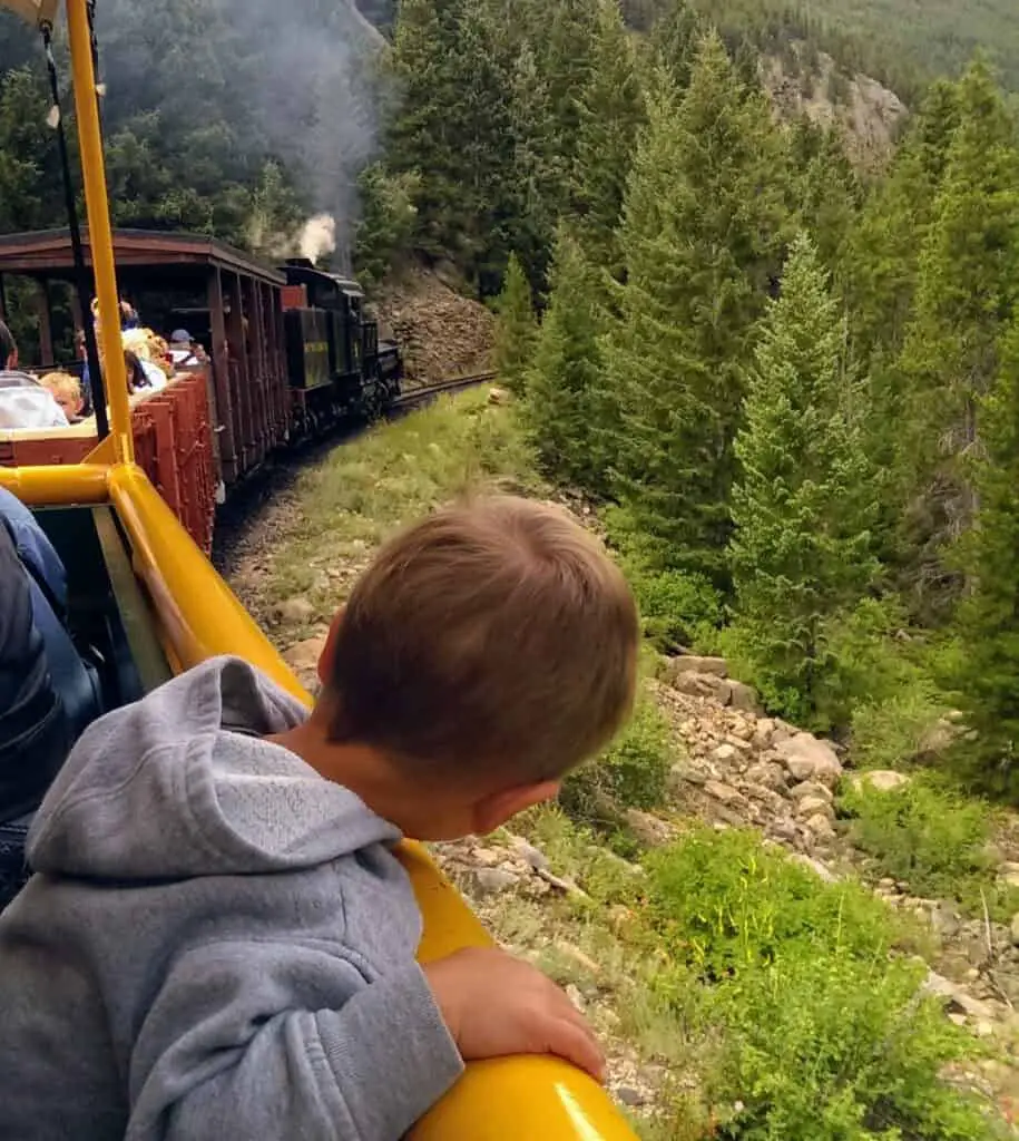 Boys on Georgetown Loop Train - Mine Tour In Colorado