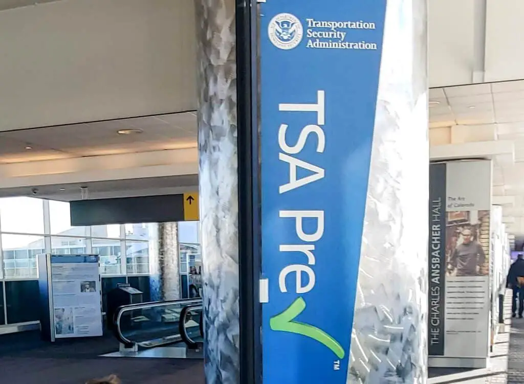 TSA Preckeck sign at the airport