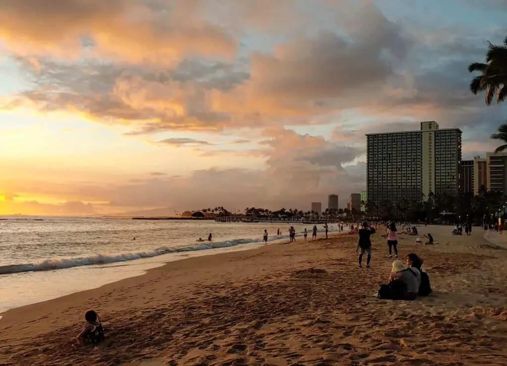 Waikiki Beach at sunset