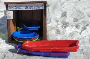 sleds to borrow in a shed