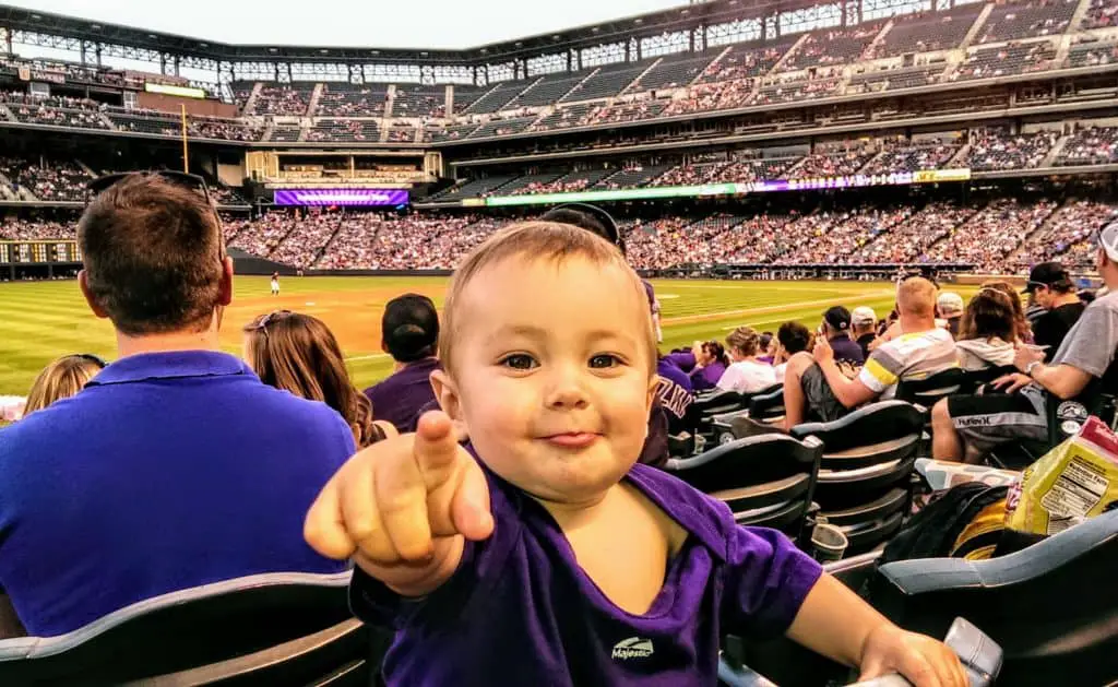 Baby at a Colorado Rockies Game at Coors Field in Denver