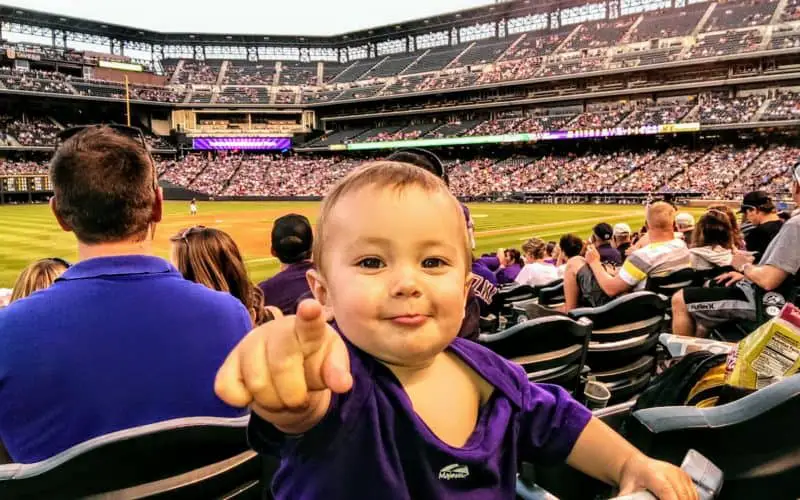 Baby at a Colorado Rockies Game at Coors Field in Denver