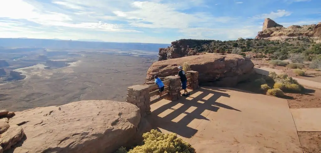 Father and Son at the green river overlook in Canyonlands National Park Island In the Sky District Itinerary