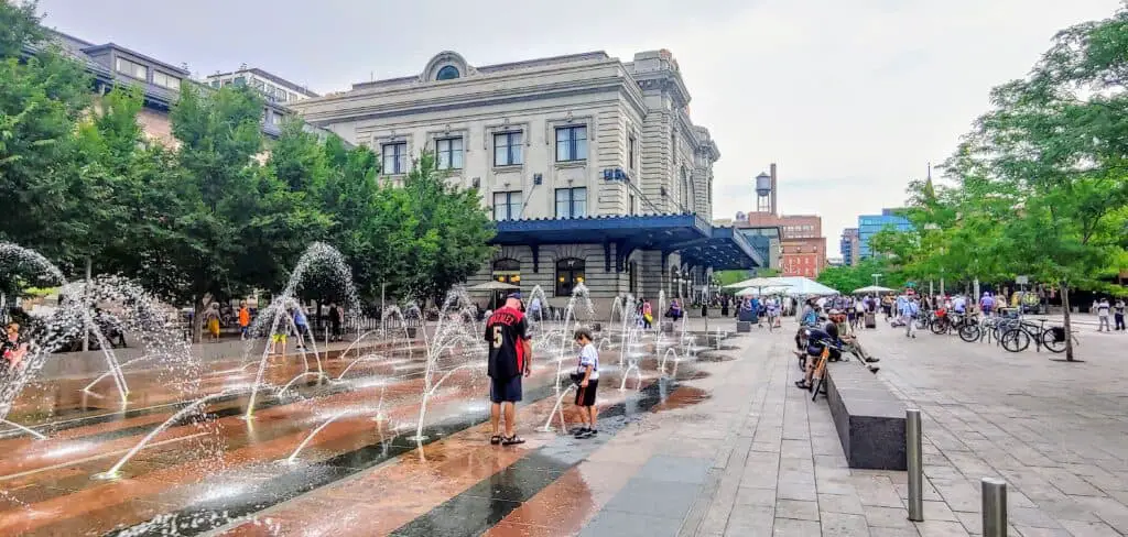 Water feature at Union Station in Denver, Colorado