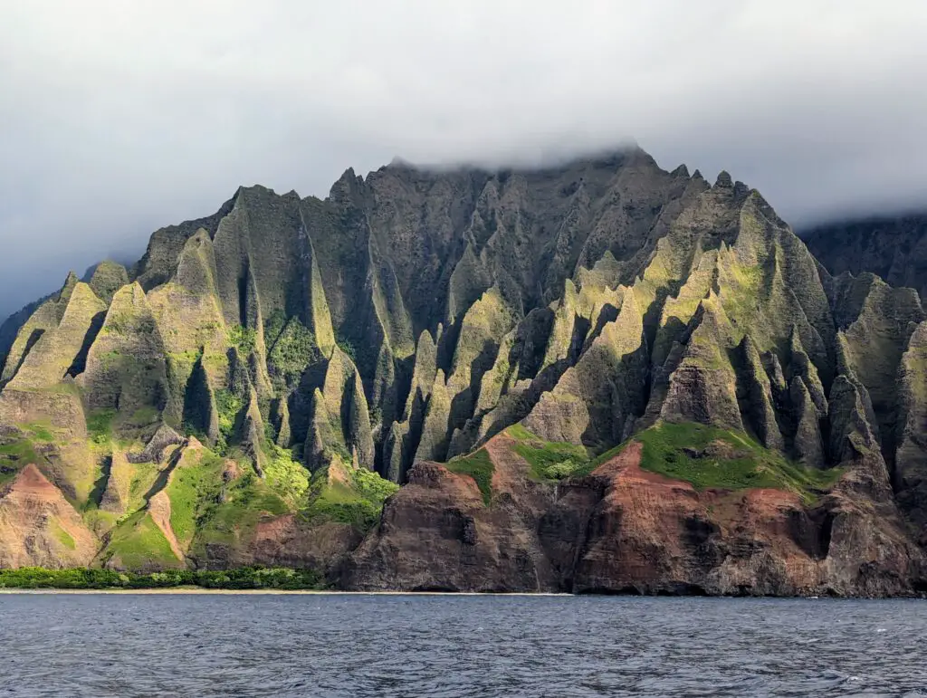 The Napali Coast from a boat tour in Kauai